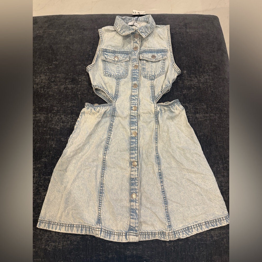 NWT girls Jean cut out dress